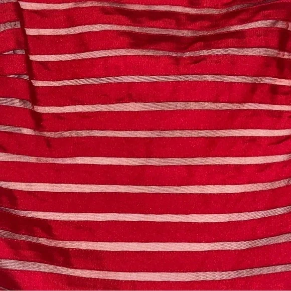 Diane von Furstenberg Silk Fit & Flare Dress | Red & Floral Stripe | Size 0 - Picture 9 of 11